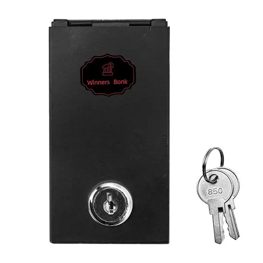 Metal Cash Box with Key Lock - Compact Money Storage Case, Lockable Coin and Note Holder for Office Home Games and Events