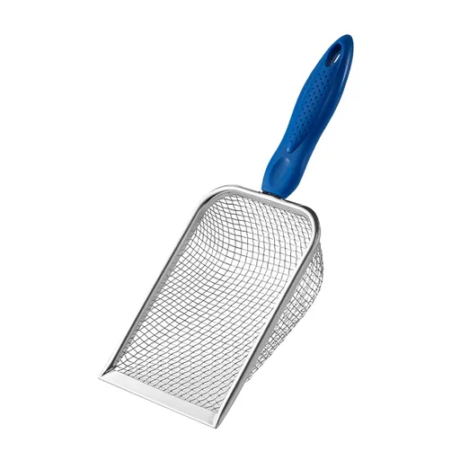 Beach Mesh Shovel for Shell Collecting, Kids Filter Sand Scooper for Picking Up Shells, Shark Tooth Sifter Dipper for Boys and Girls Blue