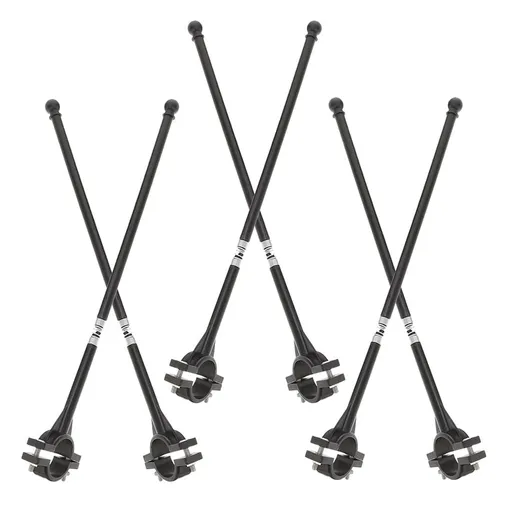 6-Pack Black Motorcycle Handlebar Flagpole Holders for Car and Bike Flag Display Accessories