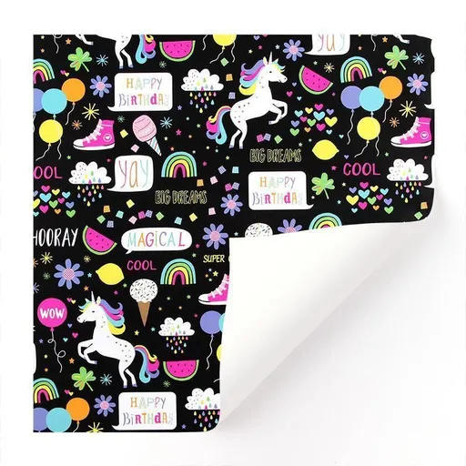 20pcs Cute Animal Cartoon Gift Wrapping Paper for Toys Bookskin and Crafts - Unicorns-20PCS