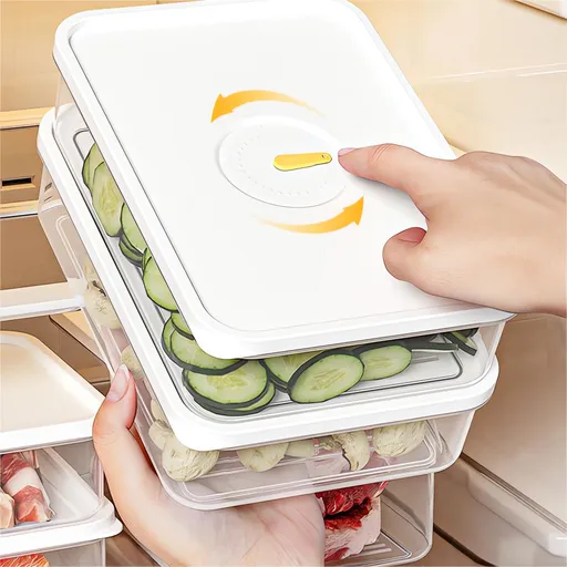 Meat Container for Fridge, Lunch Meat Container for Refrigerator Organizers and Storage - Stackable Food Storage Boxes with Lids Cheese Keep Box for Fridge Airtight Organizer