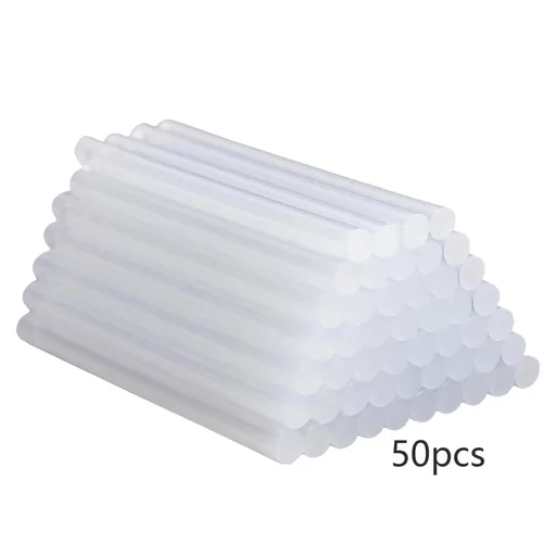 50-Pack Clear Mini Hot Glue Sticks - Quick-Bonding Multi-Surface Adhesive for Metal, Wood, Glass, DIY Art, Crafts & Home Repairs, Compatible with Low/High-Temperature Glue Guns 50 pc Clear