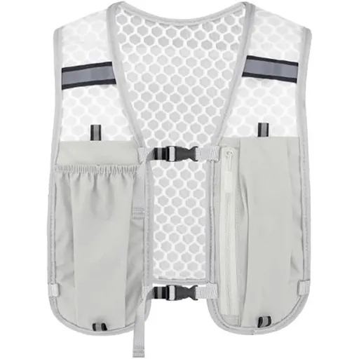 Running Vest Hydration Backpack for Men Women, Lightweight Breathable Hydration Packs, Adjustable Chest Straps Daypack, Reflective Water Running Vest for Trail, Marathon, Hiking, Cycling（gray）