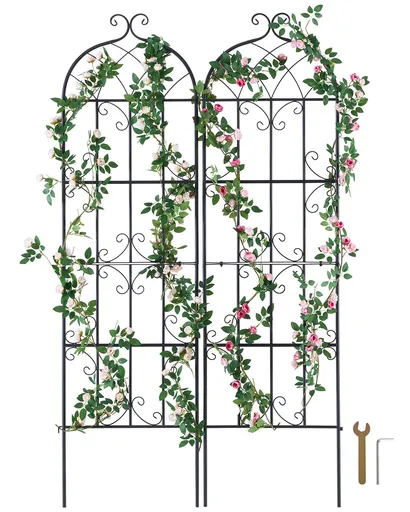 2 Packs Metal Garden Trellis for Climbing Plant Support 71x20 in Rustproof