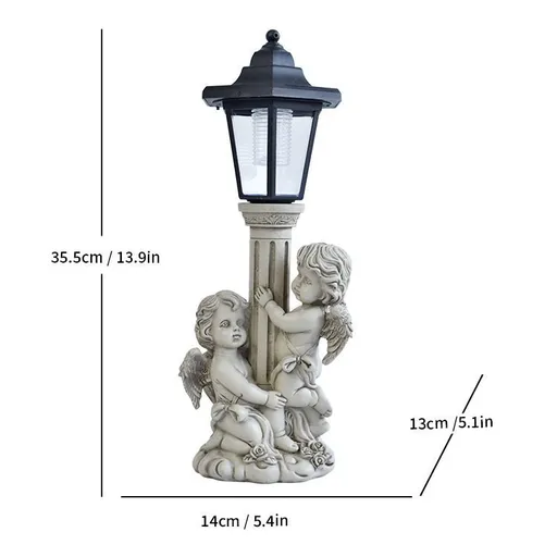 Resin Hummingbird Solar Lamp Outdoor Garden Sculpture Couple Hummingbird - Multi-color - Size 32