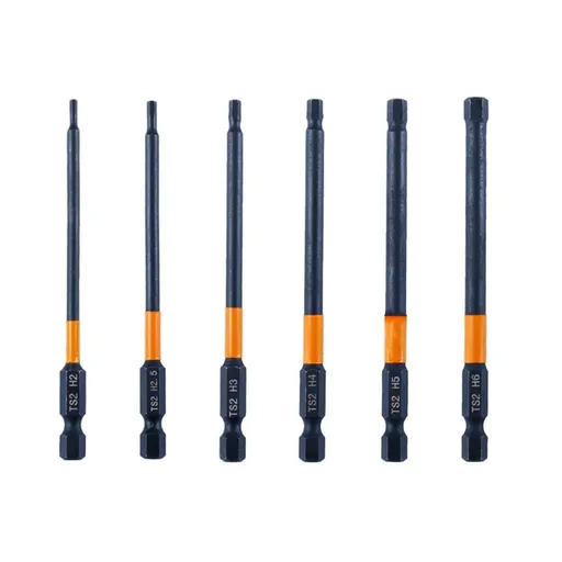 6/7Pcs Impact Hex Head Allen Wrench Drill Bit Set 1/4inch Impact Hex Shank Steel Hex Bit Set Allen Key Screwdriver Bit