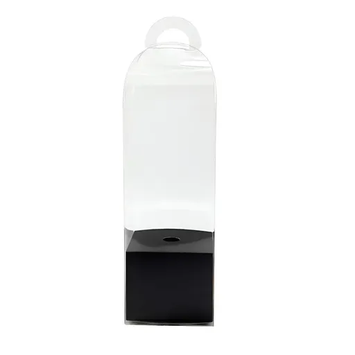 10pcs Bouquet Packaging Transparent PVC Flower Box Portable Floral Gift Boxes - Black