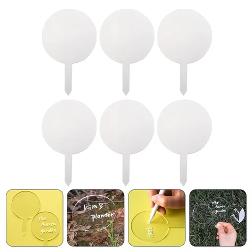Transparent Plant Labels 6-Pack Gardening Planting Signs for Garden Pots and