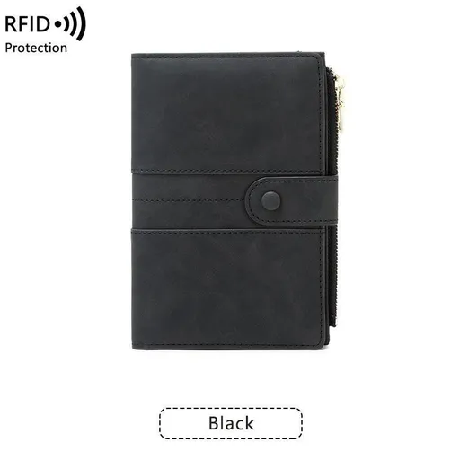 RFID-Protected Multi-Compartment Organiser for Cards Black
