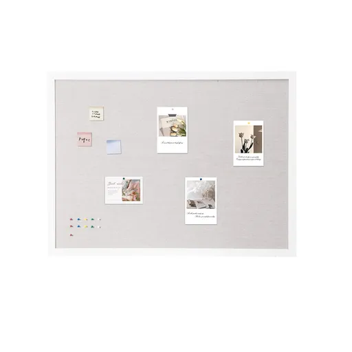 48"x36" White Cork Board with Linen Surface – Stylish Wall-Mounted Bulletin Board for Home, School, Office – Elegant & Functional Noticeboard