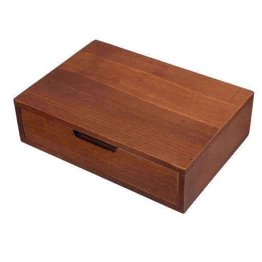 Small Wooden Desktop Drawer Organizer with Individual Brown Drawers for Office and Home Storage