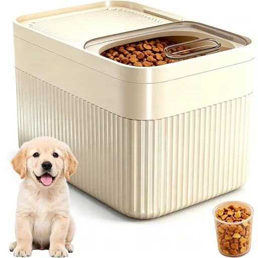 Pets Food Container, Airtight Storage with Lids & Measuring Cup, Pet Food Storage Container Up to 10 lbs, Large Pet Dry Food Bins for Dog Treats, Cat Bird and Other Pet Food