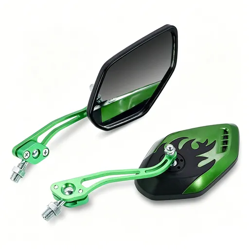 1 Pair Motorcycle Bicycle Rearview Mirror With Mount, Green