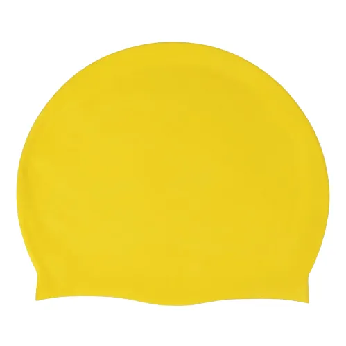 Silicone Swimming Cap Large Waterproof Swim Hat for Long Hair Men Women Adults-Yellow