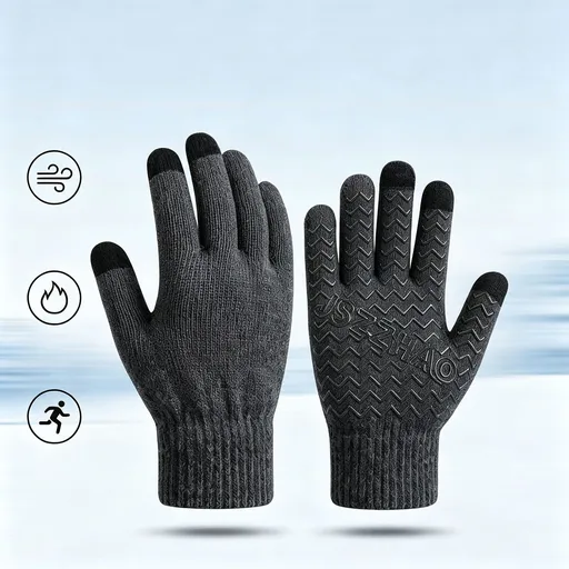 Pineapple Texture Anti‑Slip Touch Screen Gloves Firm Palm Grip for Hiking Cycling Long Motorcycle Journey 2 Pcs Dark Grey One Size Popular Christmas Holiday Gift