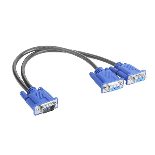 Dual 2 Monitor VGA Male to Female Cable, Blue, for Home, Office and Travel Use, Durable Design for Reliable Everyday Use