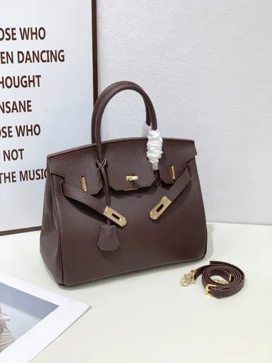 2025-Euro-american Elegant Crocodile Leather Handbag Bag-Birkin 30, ebony,palladium Hardware