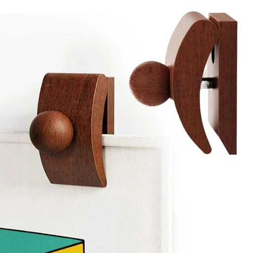 Tapestry Hangers, Wooden Quilt Clips, Quilt Hanger for Wall for Display, Wooden Quilt Wall Hangers, 1Pcs Small Hanger Clips, Blanket Hanger Clamps, Brown 3.14 Inch