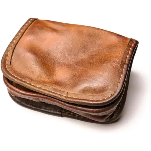wallet retro small card holder, driver's license zero wallet, men's simple coin wallet design, women's simple bag (brown)