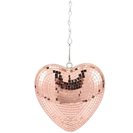 1- Rose Disco Hang Ornament - Shiny Glass Party Decoration Accessory