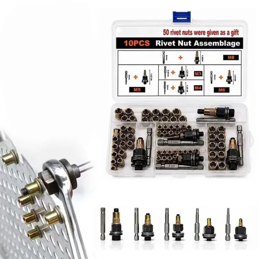 Head Rivet Nut Tool,Carbon Steel Rivet Nut Tool Set Rivet Nut Tool Kit,High‑Strength Hand Rivnut Riveter,Rivet Nut Tool for Automotive Repair,Metal Fabrication