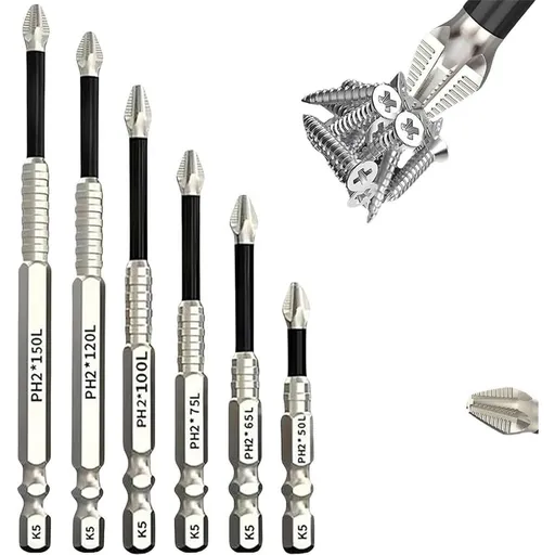 High Magnetic Screwdriver Drill Bit Set, Impact-Resistant and Non-Slip Bit, S2 Steel Phillips Head Drill Bits for Impact Driver Home DIY Profession