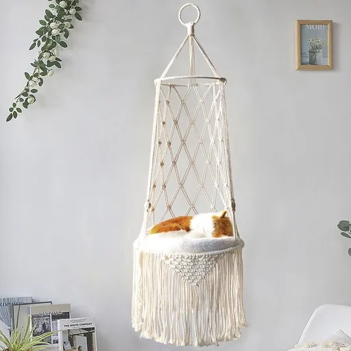 Pet Hammock Hanging Cat Bed Aerial Kitten Bed Sunny Window Seat Nest - L