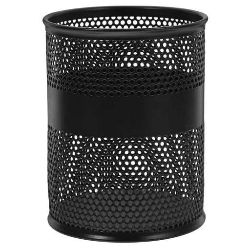 Writing Brush Holder Pen Cup Metal Black Desk Tidying 1Pack