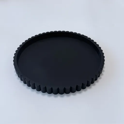Decorative Tray for Coffee Table, Living Room, Side Table, 12" Black Round silicone Home Decor Serving Trays for Accent Table, Console Table