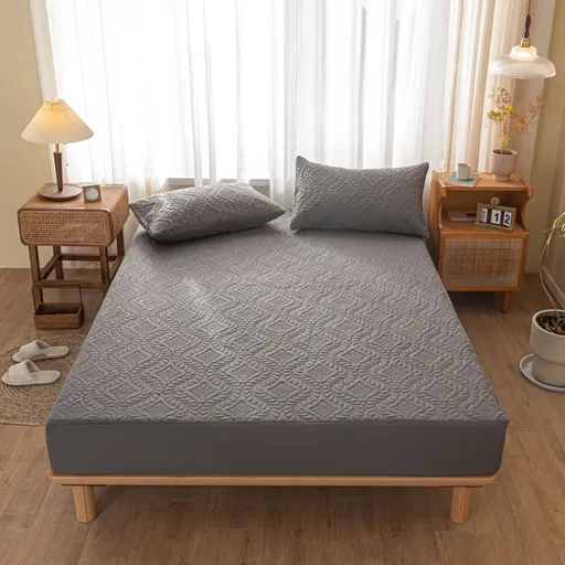 Fitted Sheet Waterproof Quilted Design Toddler 1.5*2m Phoenix Gray
