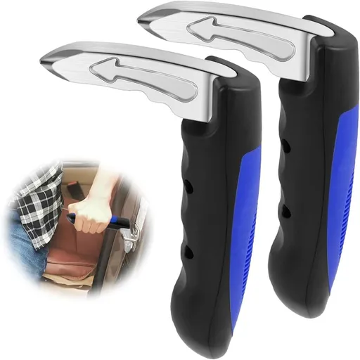 2 pcs Car Support Handles for Elderly, Emergency Hammer, Vehicle Door Handle Assistance, Blue