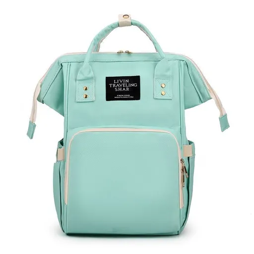 Large Capacity Dry/Wet Separate Nylon Backpack, Multifunctional Portable, Multi-Pocket Baby Diaper Bag Handbag - Green