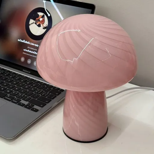 Modern Mushroom Glass Table Lamp Pink