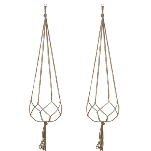 4 pack Hemp Rope Plant Hanger Hanging Planter 47.2 Inch for Plant Pot, Without Pot and Plant (Light Brown-Hemp)