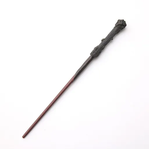 Resin Magic Wand With Built-in Metal Core, Cosplay Prop For Halloween & Christmas Party, Style 1, Black Gold Stamping Ribbon Gift Box
