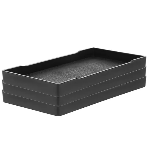 3 Pcs Perfume Marble Vanity Trays for Bathroom 20.00X10.30X1.70CM Black
