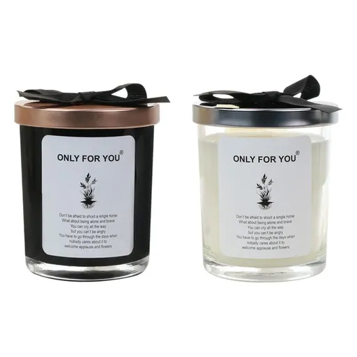 ONLY FOR YOU Scented Candle Soy Wax Bow Cover Transparent-Misty Morning-Bow Silver Cover