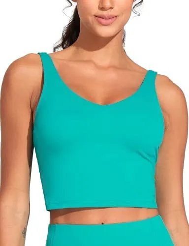 Longline Sports Bra For Yoga, Running, Fitness & Low-Impact Daily Activities, XXL (Teal)