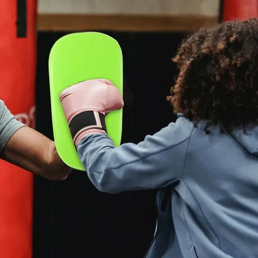 Multicolor Thai Kick Pads for Martial Arts Training with Adjustable Height, PU Material, 20 x 10 Inches Shield