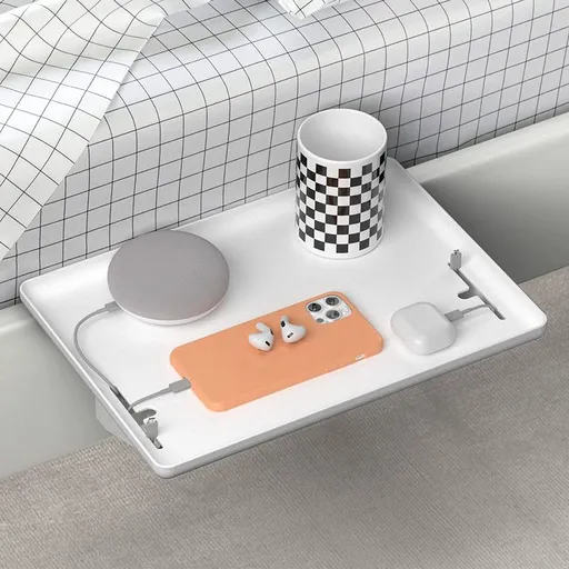 Bedside Caddy – Hanging Storage Organizer for Bed Frame-white