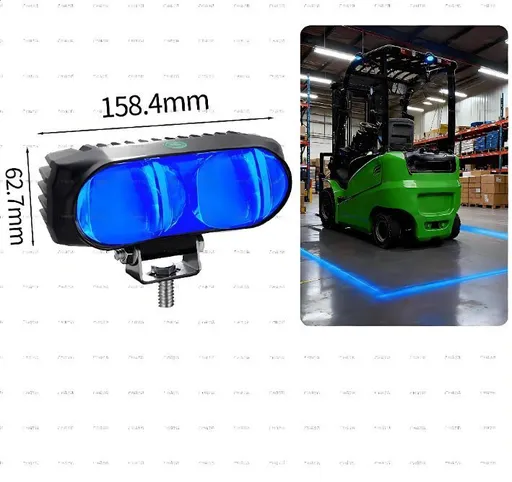 LED Forklift Safety Light, Blue Light for Marking Boundaries, Aluminum housing, Suitable for Construction Machinery Such as forklifts, Skid-Steer loaders, and excavators - Blue - Size 1Pack