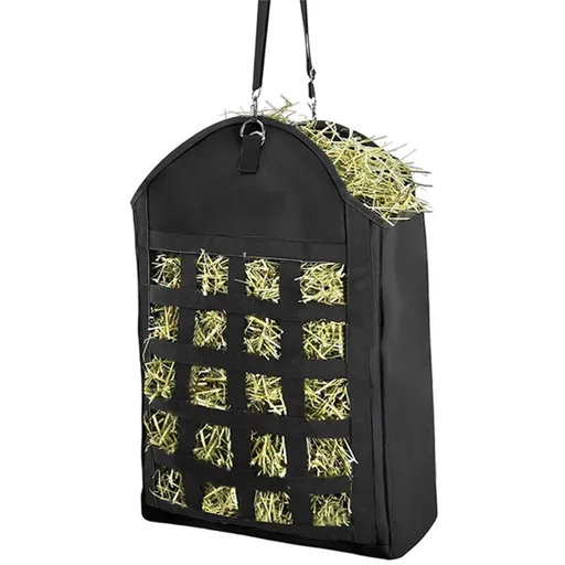 Hay Bags for Horses,1 Packs Slow Feed Hay Bags for Goats,Sheep,Donkey,Premium Oxford Hay Feed Bags with Front Hay Nets Design, Easy to Fill and Hang with Large Opening ( Black)