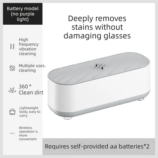 Ultrasonic Jewellery Cleaner Portable Sonic Vibration Battery Operated Compact Size for Glasses and Makeup Tools