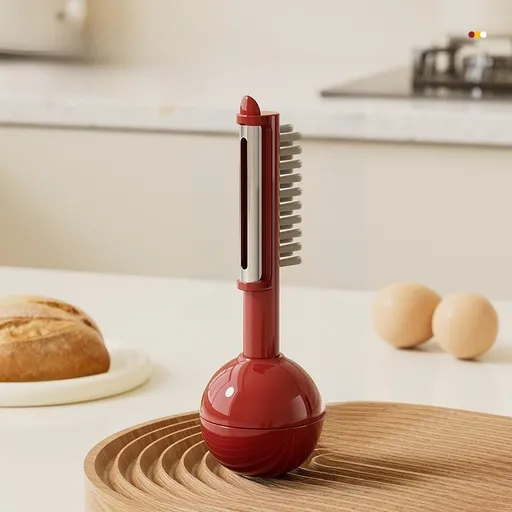 3-in-1 Tumbler Vegetable Peeler, Multi-Function Peeler, Bud Remover, and Cleaner for Fruits and Vegetables - Red