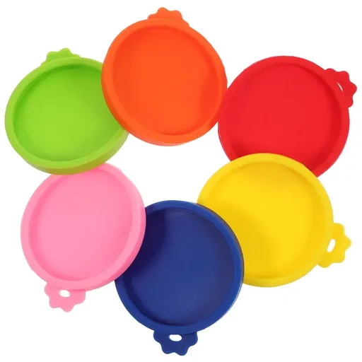 6Pcs Easy Skid on Silicone Can Lids for Mason Jars Reusable Sealing Lid with Puller