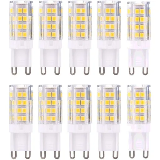 G9 LED Bulbs, Warm White 3000K 5W Light Equivalent 40W Halogen Bulbs 420 Lumen Non-Dimmable, 10-Pack
