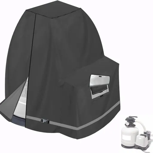 Sand Filter Pump Cover,Waterproof Anti-UV Above Ground Pool Pump Cover,Suitable for Most Popular Sand Filter on Market (Black)