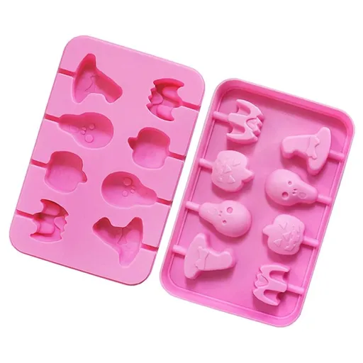 Lollipop Mold, Silicone Candy Mold, Heart Hard Candy Mold, for Valentine's Day Hard Candy Chocolate Cake with Lollipop Stick