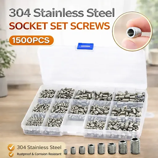 1500Pcs Stainless Steel Bolts Screws Kit Assorted Mechanical Fastener Hardware