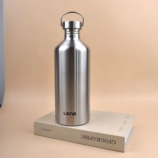 2L Large Capacity 304 Stainless Steel Water Bottle, Food Grade Outdoor Adventure Bottle with Portable Handle & 4.5cm Narrow Mouth